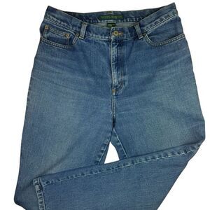 Vintage 90s Lauren Jeans Co Women Size 10 Blue Cotton High Waisted Relaxed Jeans